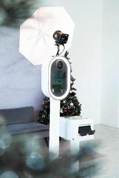 view form the side of the photobooth and printer